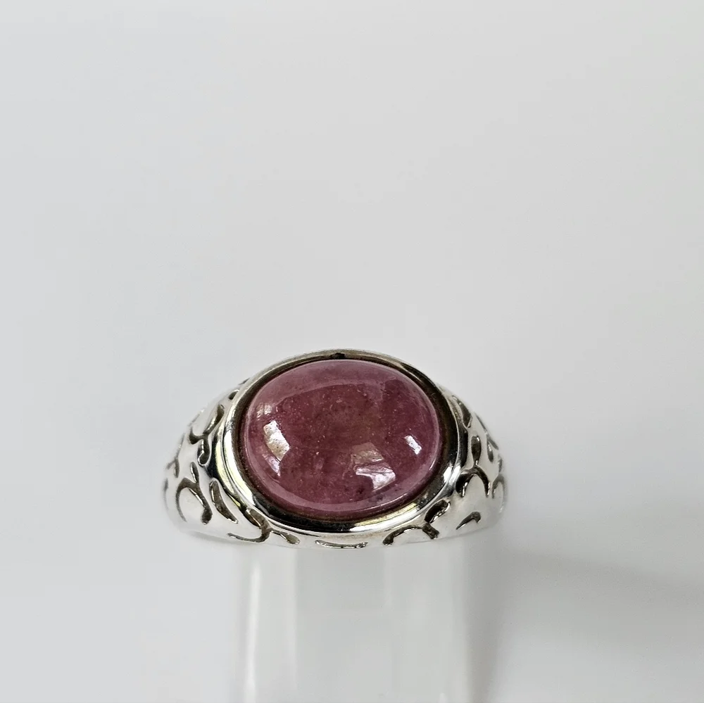 Vintage Natural Rhodochrosite Ring Sterling Silver Size 8! - Picture 8 of 11